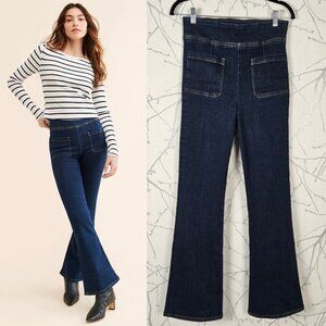 Frame Keller Dark Wash High Rise Pull On Bardot Jetset Flare Jeans